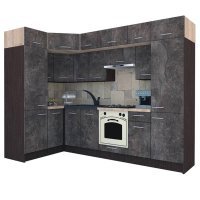 Bucatarie de Colt BIG GENA NEW DR. 150-290, Wenge / Decor 4299